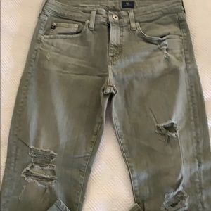 AG Ex boyfriend slim crops in army green